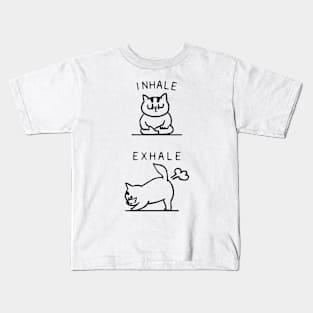 Inhale Exhale Cat Kids T-Shirt